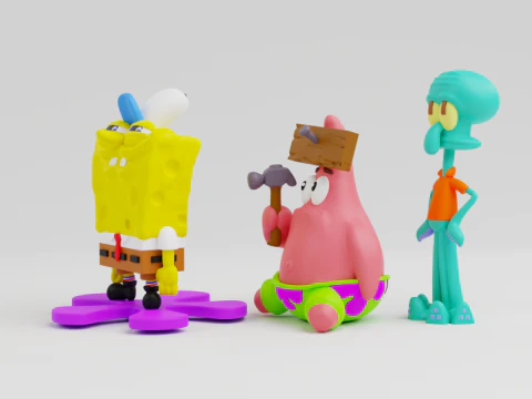 Spongebob patrick and squidward from the tv show spongebob squarepants 3D Print Model