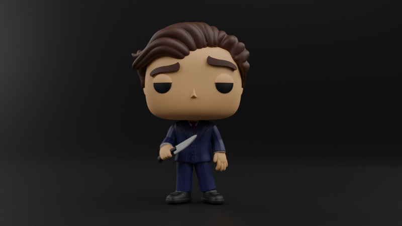 Patrick Bateman funko pop from the movie American Psycho 3D Принт Модель .c4d .max .obj .3ds .fbx .stl .blend
