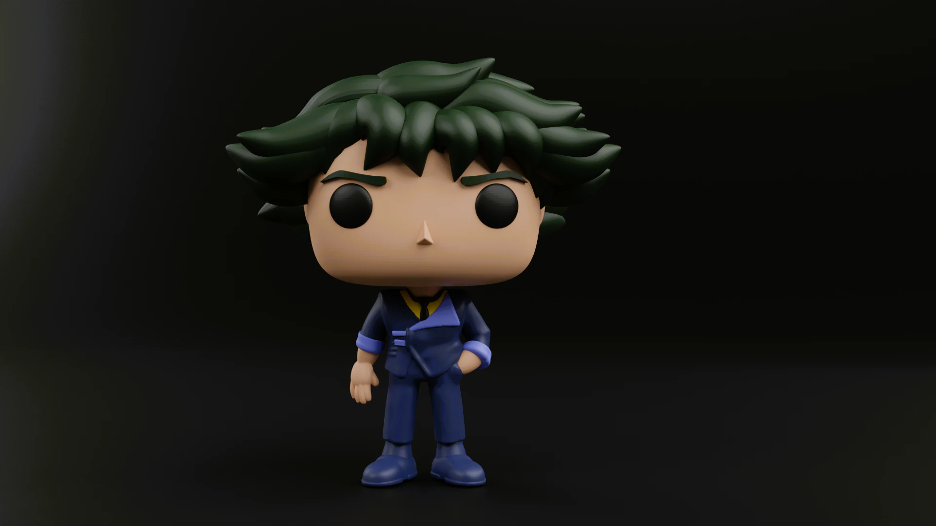 Spike Spiegel funko pop from the anime Cowboy Bebop 3D Print Model .c4d .max .obj .3ds .fbx .stl .blend 