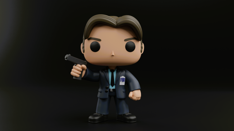 Fox Mulder funko pop from the X files Model do druku 3D .c4d .max .obj .3ds .fbx .stl .blend