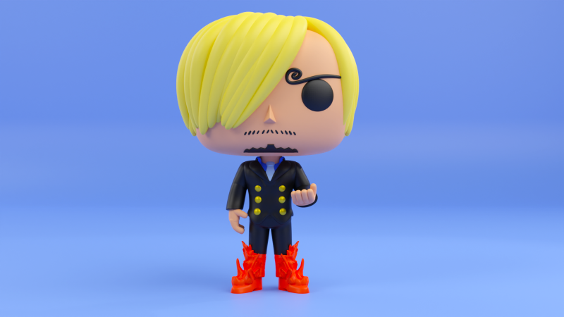 Sanji funko pop from the anime one piece 3Dプリントモデル .c4d .max .obj .3ds .fbx .stl .blend