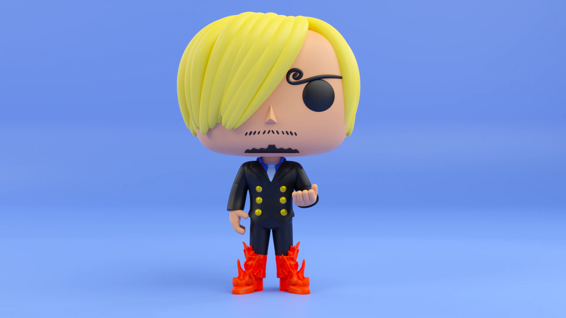 Sanji funko pop from the anime one piece 3D Print Model .c4d .max .obj .3ds .fbx .stl .blend 