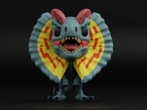 Jurassic parktan Dilophosaurus funko popu 3D Baskı Modeli