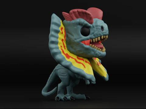 Dilophosaurus funko pop from the Jurassic park 3D Print Model