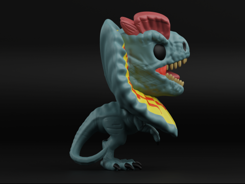 Dilophosaurus funko pop from the Jurassic park Model Cetak 3D