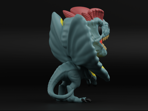 Dilophosaurus funko pop from the Jurassic park Model Cetak 3D