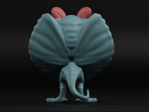 Dilophosaurus funko pop from the Jurassic park Model Cetak 3D
