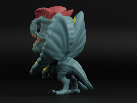 Dilophosaurus funko pop from the Jurassic park Model Cetak 3D