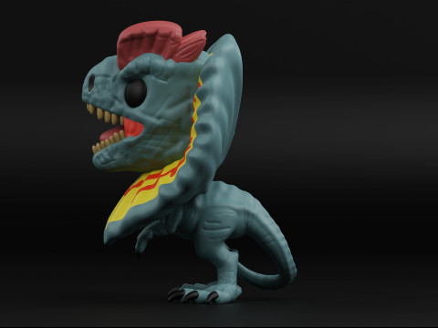 Dilophosaurus funko pop from the Jurassic park Model Cetak 3D