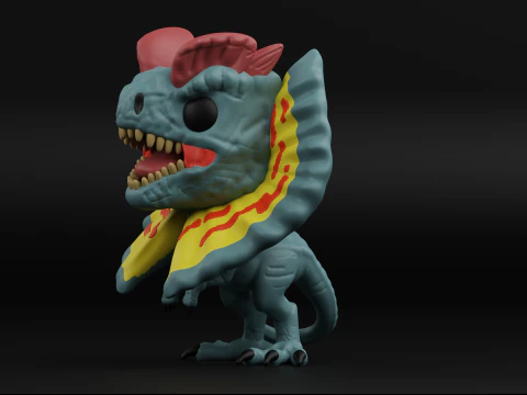 Dilophosaurus funko pop from the Jurassic park 3D Print Model