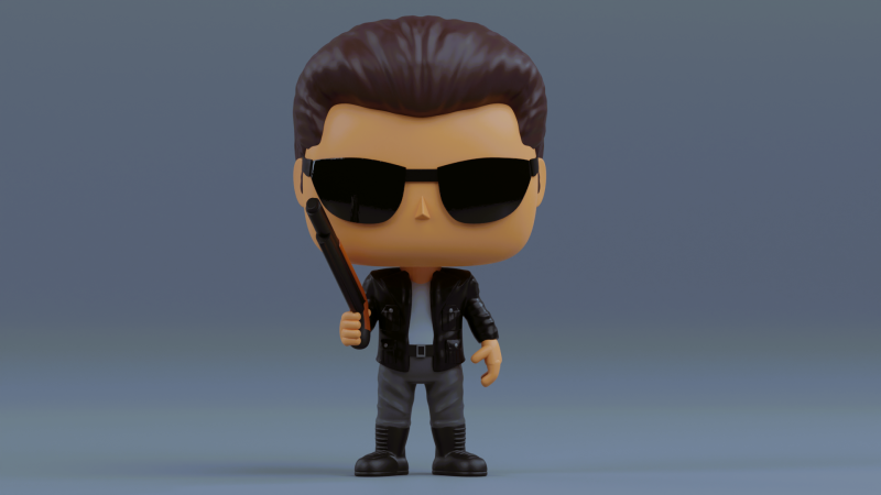 T 800 Terminator funko pop from the Terminator franchise 3D Print Model .c4d .max .obj .3ds .fbx .stl .blend