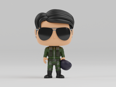 Pete Maverick Mitchell funko pop 3D-printmodel