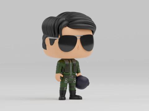 Pete Maverick Mitchell funko pop 3D Print Model