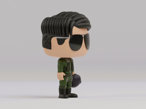 Pete Maverick Mitchell funko pop Model Cetak 3D