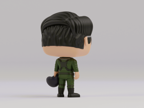 Pete Maverick Mitchell funko pop Model Cetak 3D