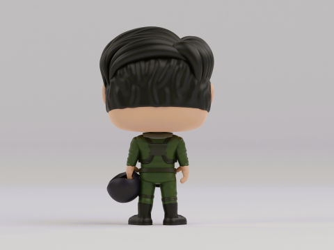 Pete Maverick Mitchell funko pop Model Cetak 3D