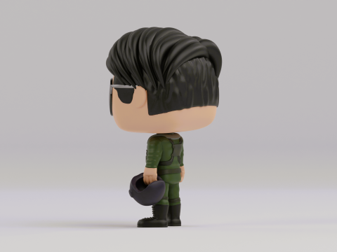 Pete Maverick Mitchell funko pop Model Cetak 3D
