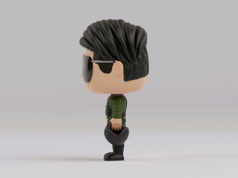 Pete Maverick Mitchell funko pop Model Cetak 3D