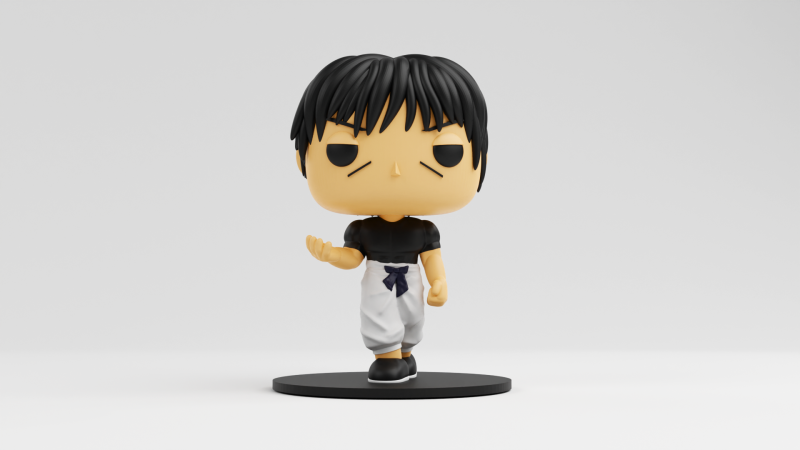 Toji Fushiguro funko model from the anime jujutsu kaisen Modèles 3D en vedette .c4d .max .obj .3ds .fbx .stl .blend 