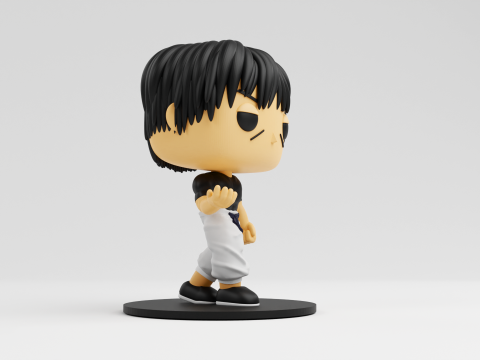 Toji Fushiguro funko model from the anime jujutsu kaisen Modèles 3D en vedette
