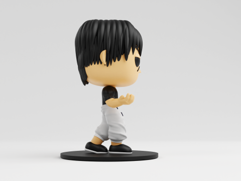 Toji Fushiguro funko model from the anime jujutsu kaisen Modèles 3D en vedette