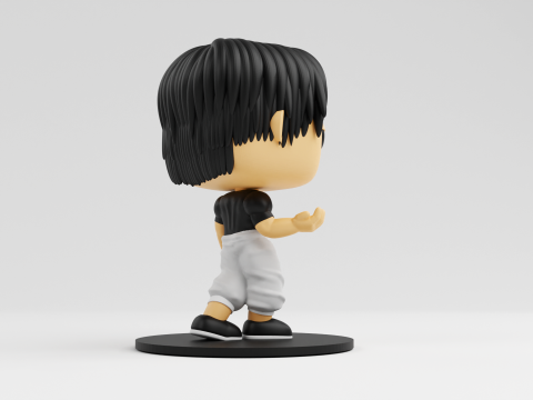 Toji Fushiguro funko model from the anime jujutsu kaisen Modèles 3D en vedette