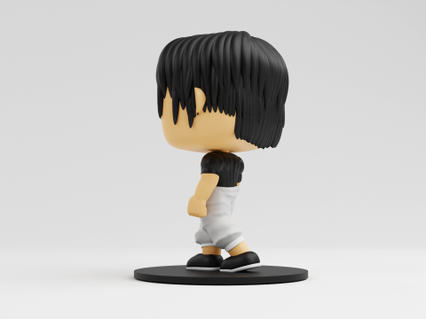 Toji Fushiguro funko model from the anime jujutsu kaisen Modèles 3D en vedette