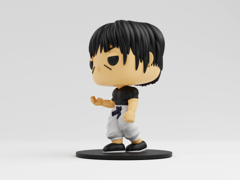 Toji Fushiguro funko model from the anime jujutsu kaisen Modèles 3D en vedette