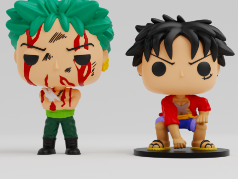 Luffy and Zoro funko models from the anime one piece Modelo de impresión 3D