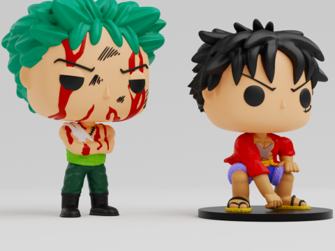 Luffy and Zoro funko models from the anime one piece 3D Принт Модель