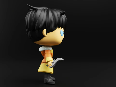 来自冰精灵之战的Jin 来自单人练级的Funko Pop 3D 打印模型