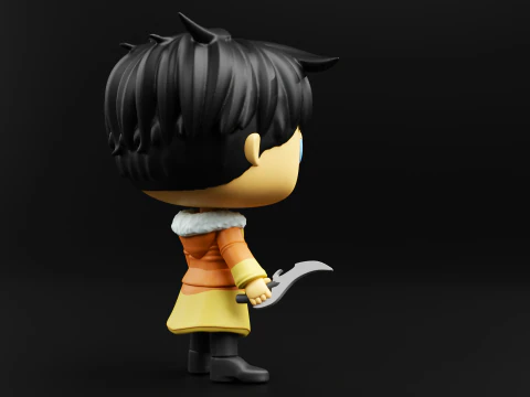 来自冰精灵之战的Jin 来自单人练级的Funko Pop 3D 打印模型