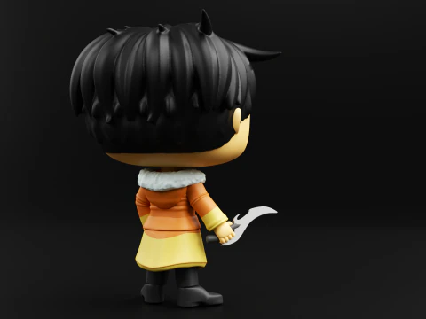 来自冰精灵之战的Jin 来自单人练级的Funko Pop 3D 打印模型