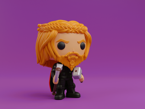 Thor funko pop with Hammer Stormbreaker 3D-Druckmodell