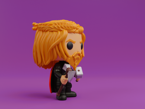 Thor funko pop with Hammer Stormbreaker 3D-Druckmodell