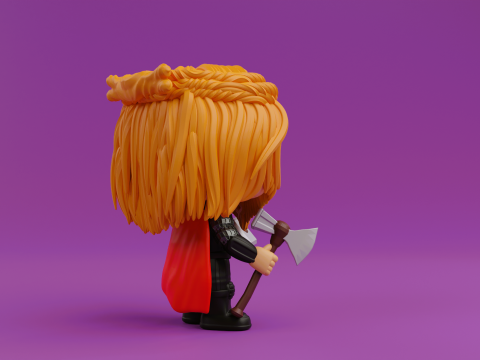 Thor funko pop with Hammer Stormbreaker 3D-Druckmodell