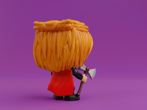 Thor funko pop with Hammer Stormbreaker 3D-Druckmodell