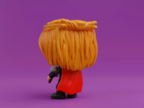 Thor funko pop with Hammer Stormbreaker 3D Print Model