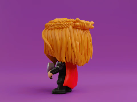 Thor funko pop with Hammer Stormbreaker 3D Print Model
