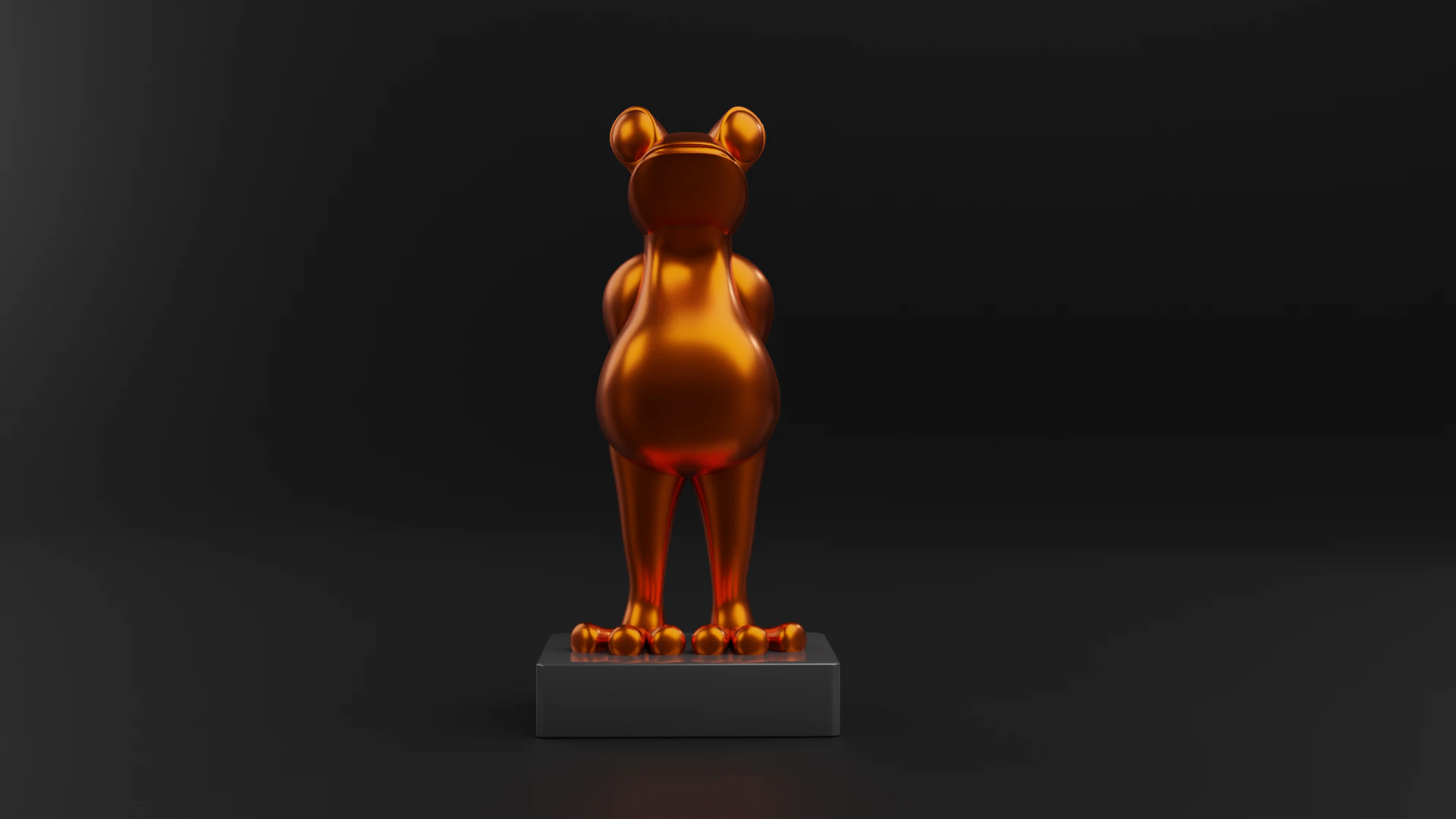 The trendy Frog sculpture 3D Print Model .c4d .max .obj .3ds .fbx .stl .blend 