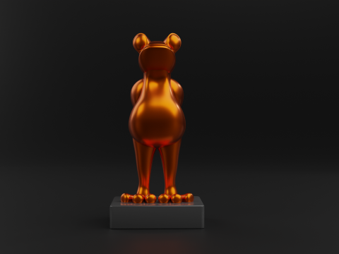 The trendy Frog sculpture 3D Print Model