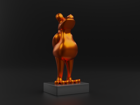 The trendy Frog sculpture 3D Baskı Modeli