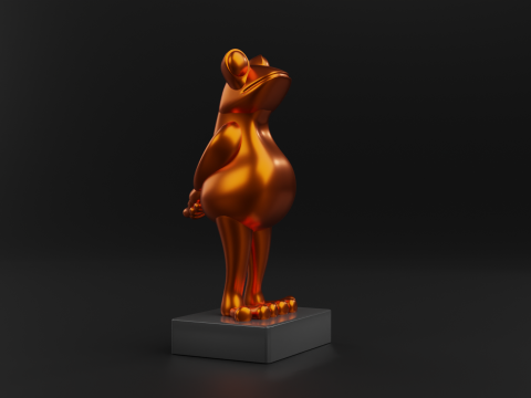 The trendy Frog sculpture 3D Baskı Modeli