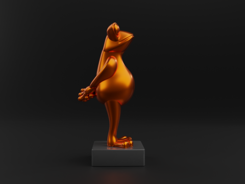 The trendy Frog sculpture 3D Baskı Modeli