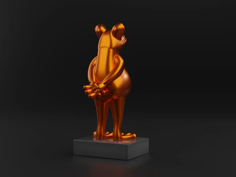 The trendy Frog sculpture 3D Print Model