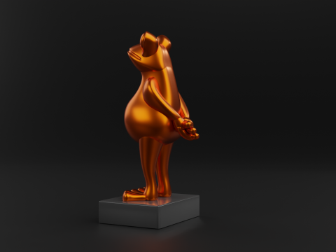 The trendy Frog sculpture 3D Baskı Modeli