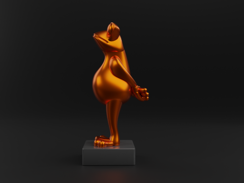 The trendy Frog sculpture 3D Baskı Modeli