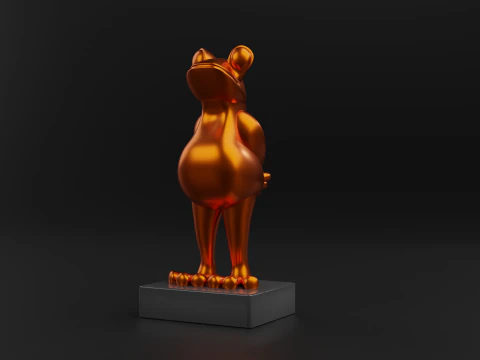 The trendy Frog sculpture 3D Print Model