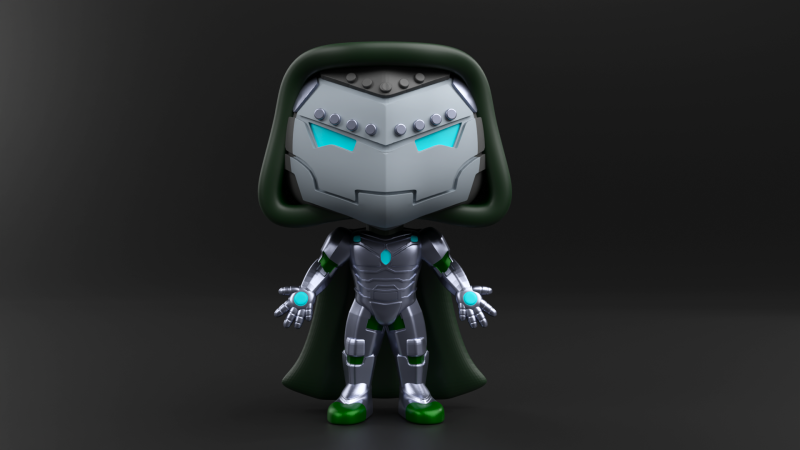 Infamous Iron Man funko pop from the Marvel Comics 3D Print Model .c4d .max .obj .3ds .fbx .stl .blend 