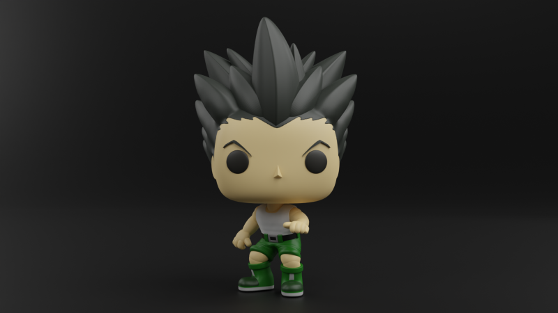 Gon Freecss funko pop from the anime hunter x hunter 3D Print Model .c4d .max .obj .3ds .fbx .stl .blend
